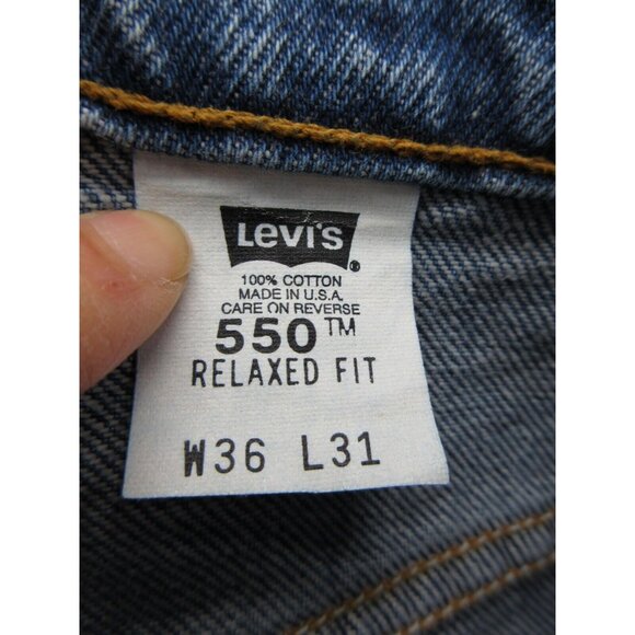VINTAGE Levis 550 Jeans 36X31 Relaxed Fit 90s Red Tab Denim Pants USA - Picture 8 of 11